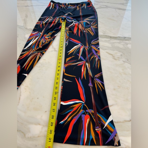 EMILIO PUCCI BLACK BAMBOO PRINT PANTS SIZE IT 44 / US 10 - Picture 12 of 15